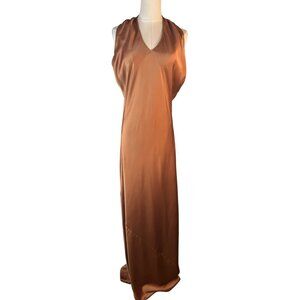 Show Me Your Mumu M Jasmine Halter Maxi Copper Satin Luxe Formal NWOT